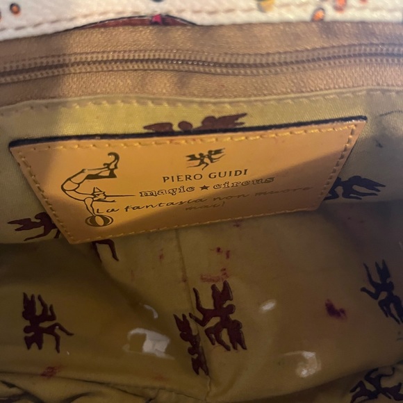 Piero Guidi "Magic Circus" White Leather Handbag - Picture 7 of 11